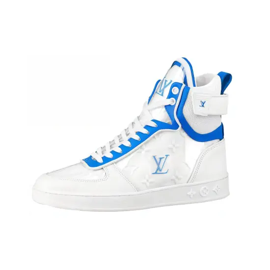 LOUIS VUITTON Boombox Ankle Sneakers 'White Blue' Women's