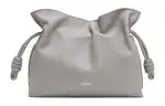 LOEWE Flamenco Napa Calf Leather Clutch Women's Pearl Gray