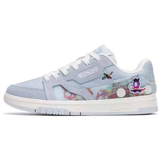 Anta AOYU Ludo Anti-Slip Wear-Resistant Low-Top Skateboard Shoes Women's Light Blue White