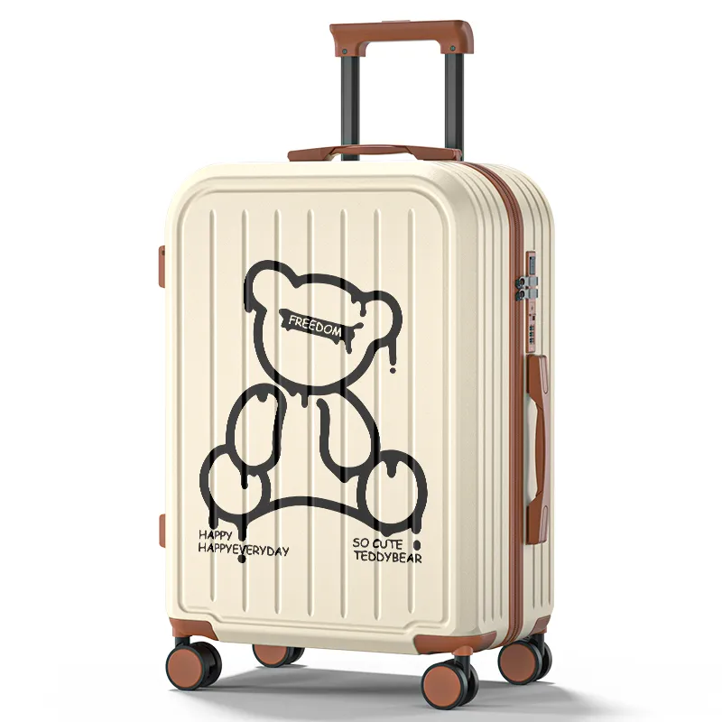 Zecedo ABS Beige Brown/Princess Pink/Milk White/Mysterious Black/Mint Green Students' Luggage Suitcase Luggage