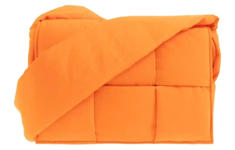 Bottega Veneta Padded Tech Cassette Fabric Shoulder Bag, Crossbody Bag Small Men's Orange