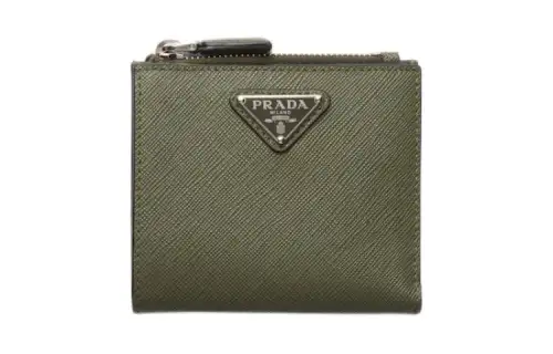 PRADA Saffiano Leather Wallet Men's Green