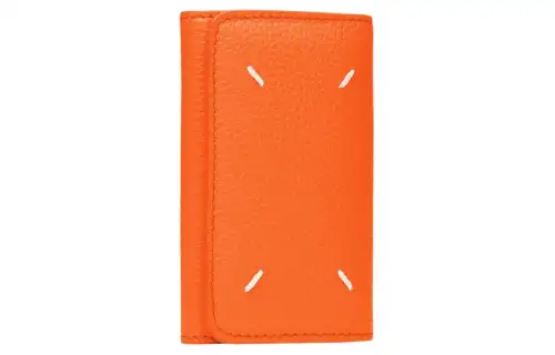 Maison Margiela Calfskin Key Pouch Unisex Papaya Orange