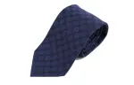 GUCCI Letter Print Silk Ties Unisex Dark Blue