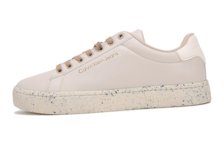 CKJ CALVIN KLEIN JEANS Простой слово Давление матери принт для отдыха Низкая банда панель обувь мужской стиль Яичная скорлупа желтая