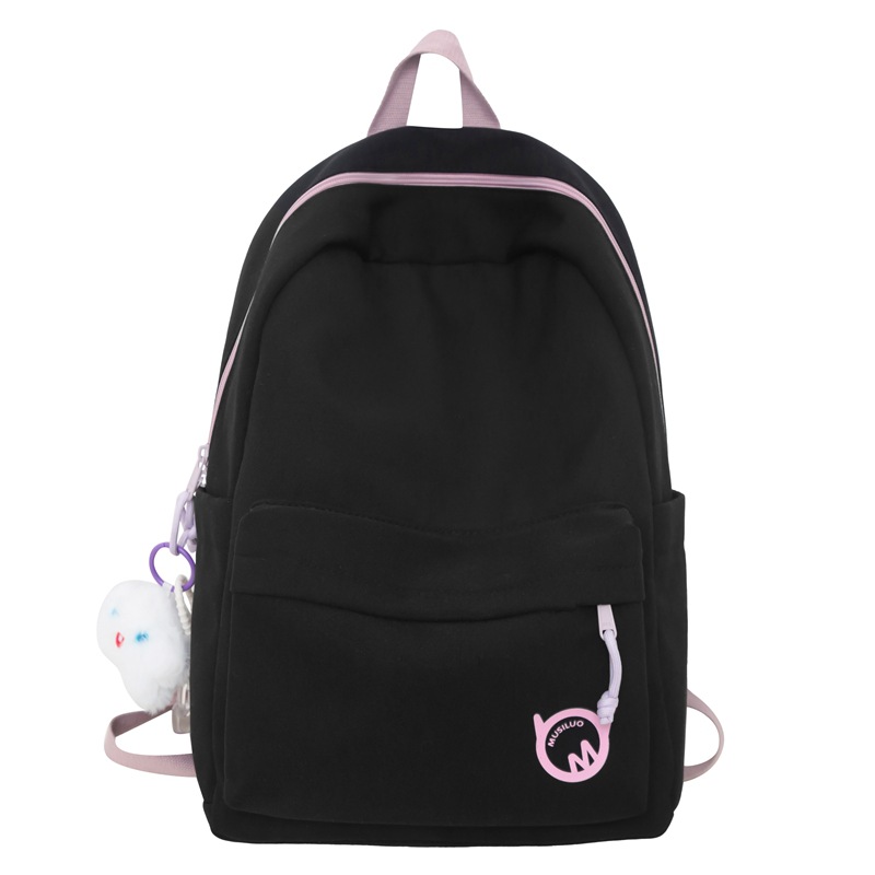 LOUIS ROYALN Nylon Backpack Medium Unisex Black/White/Yellow/Green