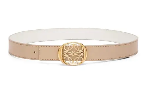 LOEWE Cow Leather Belts Women's Gray Width 2.8cm