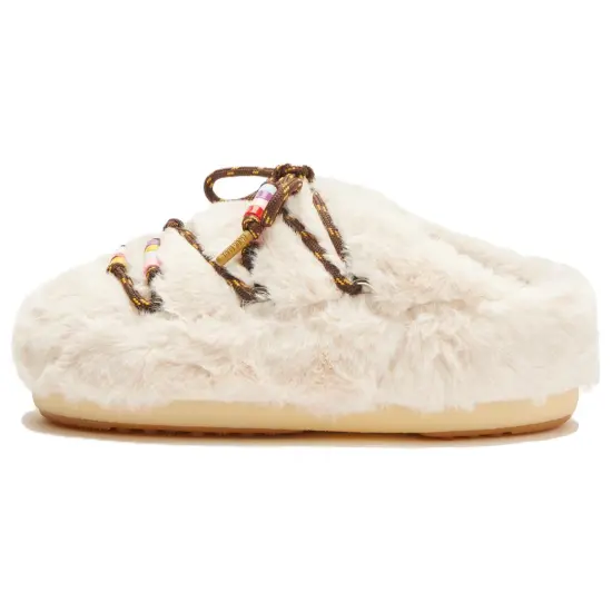 Moon Boot Bead-Embellished Faux-Fur Mules Women's