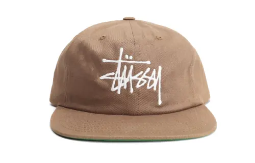 Stussy Cotton Baseball Caps Unisex Khaki