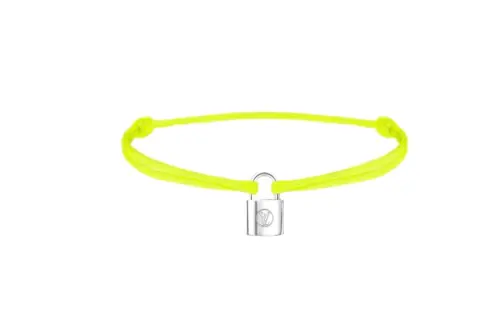 LOUIS VUITTON LOCKIT Sterling Silver Bracelets Unisex Neon Yellow
