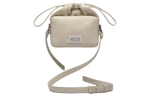 Maison Margiela Grain Leather Camera Bag, Crossbody Bag, Shoulder Bag Unisex Gray