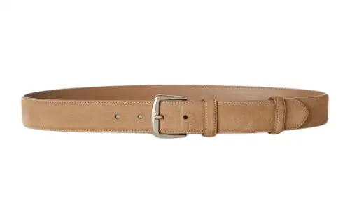 Loro Piana Solid Color Pin Buckle Leather Belts Men's Khaki