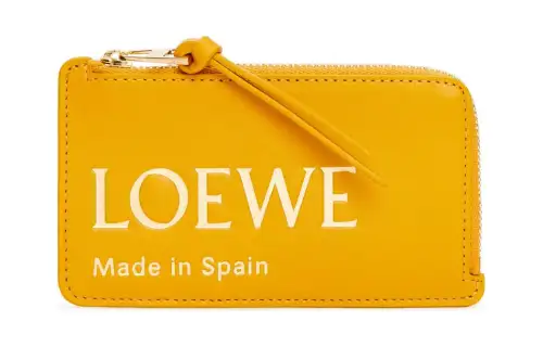 LOEWE Cow Leather Card Holder Women's Sunflower Yellow