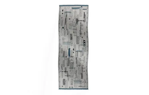 HERMES Chien Knit Scarves Men's Mixed Gray