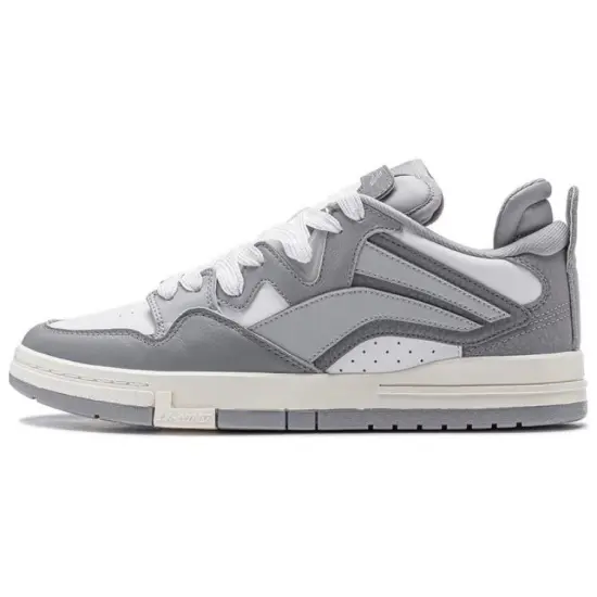 LINING Wei Wu PRO Skateboard Shoes Men Low-Top Shark Gray/Champagne White/Snowy Gray