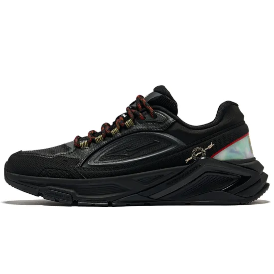 Erke Casual Shoes Men Low-Top Jet Black Carbon Gray