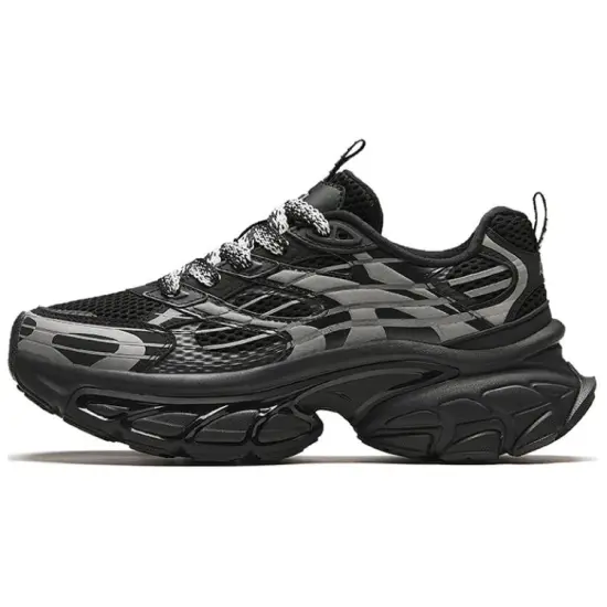 ANTA Chunky Sneakers Women's Low-Top Basic Black/Silver