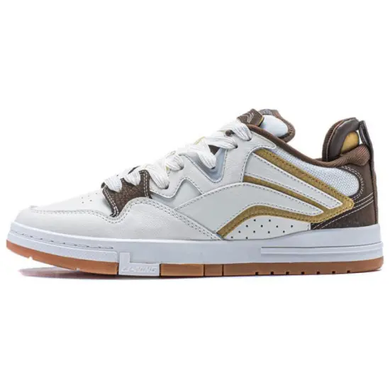 LiNing Wei Wu PRO PRO Wear Resistant Slip Resistant Lightweight Low Top Skateboard Shoes Men's White Umber