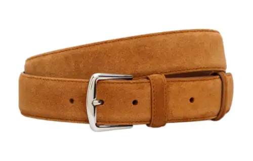 Loro Piana Solid Color Pin Buckle Leather Belts Men's Brown Width 3.5cm