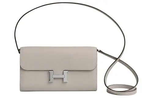 HERMES Constance To Go Silver Tone Buckle Evercolor Calfskin Wallet, Handheld, Shoulder Bag, Crossbody Bag Women's