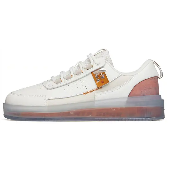 ANTA Skateboard Shoes Men Low-Top Ivory White/Muddy Sand Grey/Bush Yellow