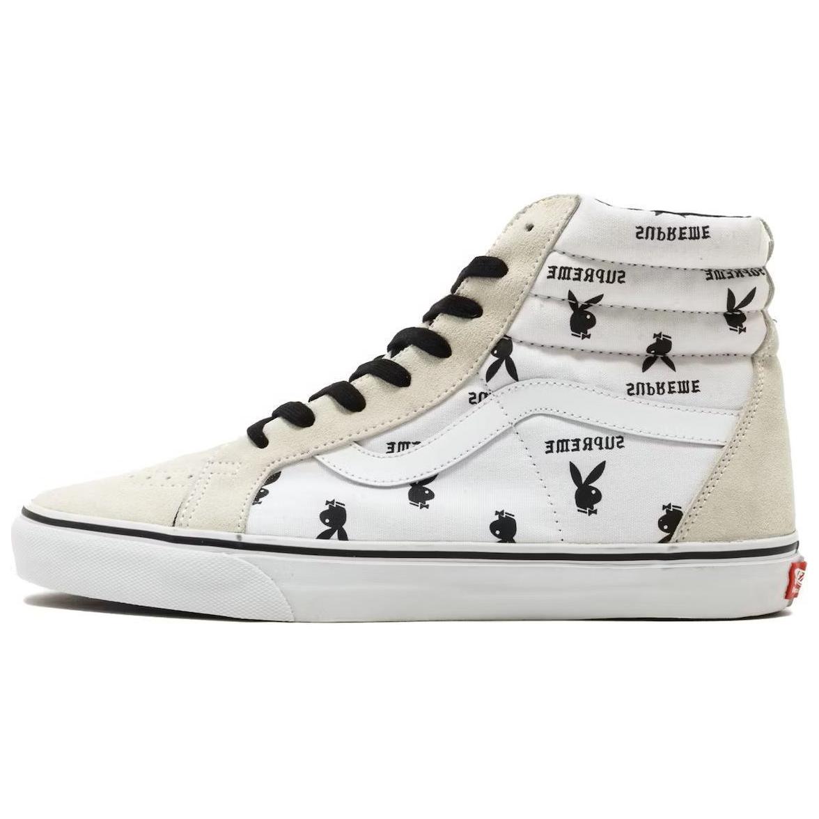 Supreme x Playboy x Vans SK8, удобные и универсальные. нескользящие Амортизация высокий панель обувь мужской стиль метры белый