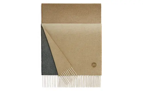 HERMES Knit Scarves Men's Camel