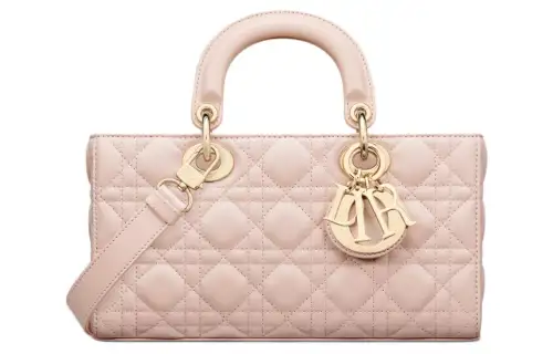 DIOR Lady D Joy Sheepskin Handbag Medium Women's Rouge Pink