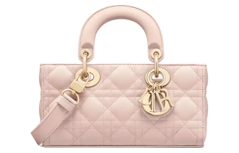 DIOR Lady D Joy Sheepskin Handbag Small Women's Rouge Pink
