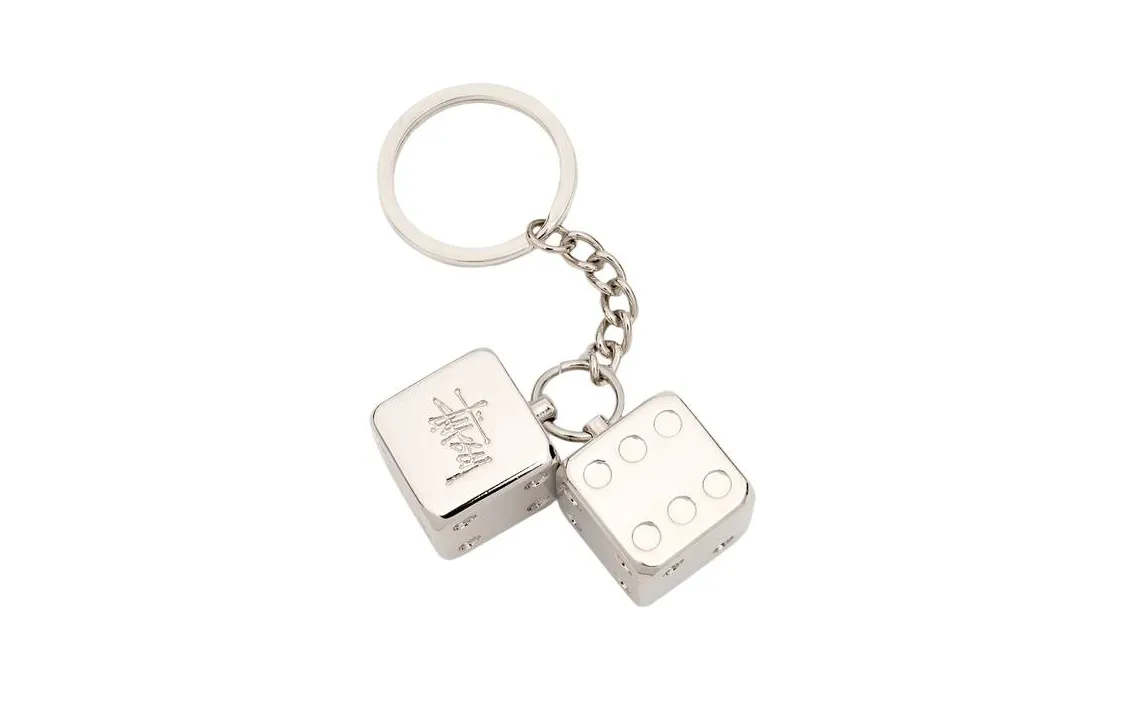Stussy Metal Dice Keychain