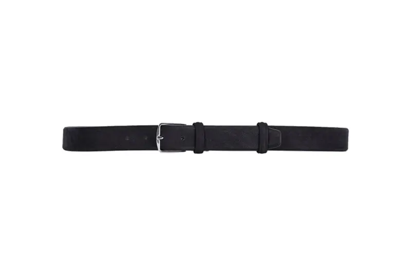 Loro Piana Solid Color Decoration, Pin Buckle Leather Belts Men's Gray