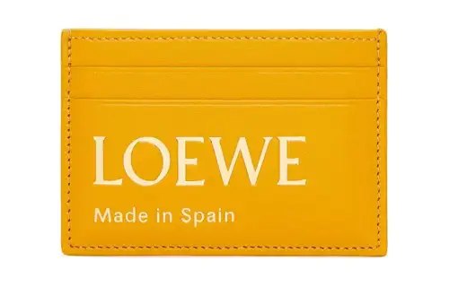 LOEWE Nappa Cow Leather Card Holder Women's Sunflower Yellow