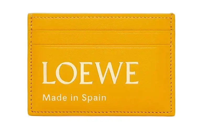 LOEWE Nappa Cow Leather Card Holder Women's Sunflower Yellow