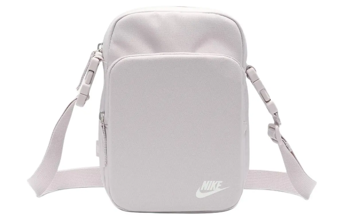 Nike Heritage Nylon With Polyester Crossbody Bag, Shoulder Bag Regular Unisex Platinum Purple & Peak White