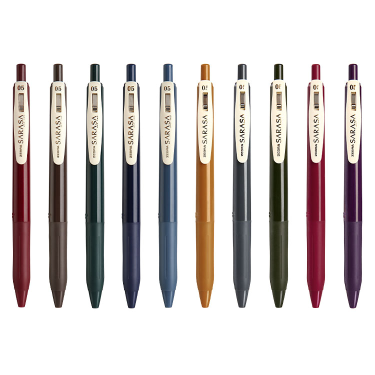 Zebra brand ZEBRA retro pen push-button color refill lake blue wine red 0.5mm gel pen
