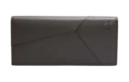 LOEWE Puzzle Calfskin Wallet Men's Dark Gray