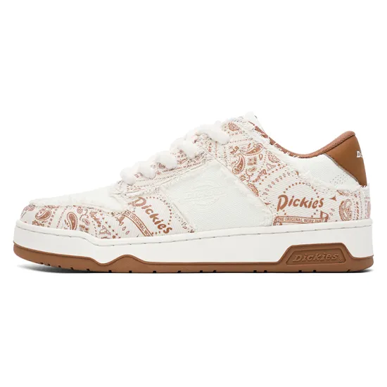 Dickies Skateboard Shoes Men Low-Top White Brick Red/White Porcelain Gray/White Mud Green