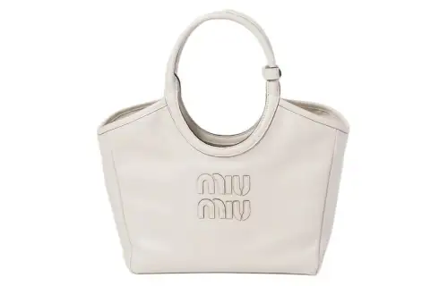 MIU MIU Leather Shoulder Bag, Crossbody Bag, Handbag Women's Chalk White