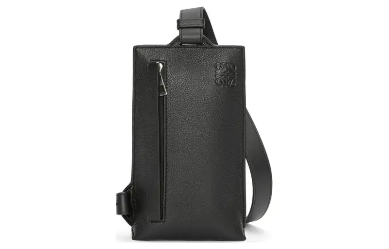 LOEWE Grain Calfskin Fanny Pack Sling Bag Crossbody Bag Men's Black