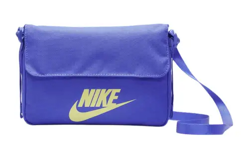 Nike Polyester Messenger Bag, Shoulder Bag, Crossbody Bag Women's Light Cyan & Glow In The Dark Green