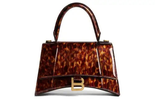 Balenciaga Hourglass Carapax Et Plastrum Testudinis Pattern Print, Cow Leather Shoulder Bag, Crossbody Bag, Handbag