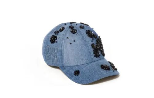 MIU MIU Fabric Baseball Caps Women's Blue