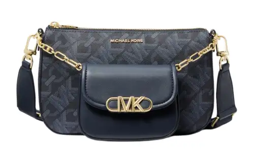 MICHAEL KORS PARKER Artificial Leather Crossbody Bags Large Women's Marine Blue