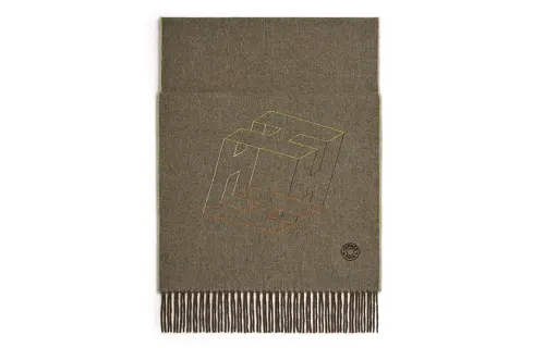 HERMES Knit Scarves Men's Green