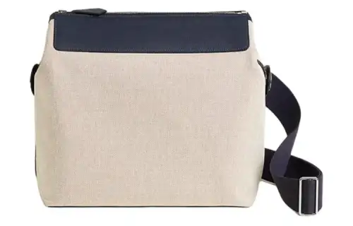 HERMES R.M.S Canvas Blend Shoulder Bag, Crossbody Bag Women's Beige & Black