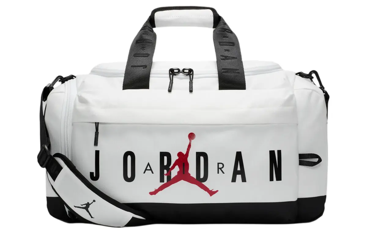 Jordan Polyester Handbag, Shoulder Bag, Crossbody Bag, Travel Bag Unisex White