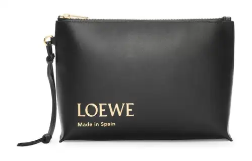 LOEWE Napa Calf Leather Clutch Women's Black