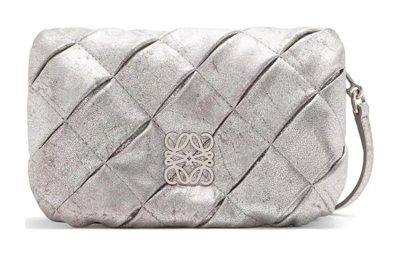 LOEWE Goya Sheepskin Shoulder Bag, Crossbody Bag Mini Women's Palladium Gold