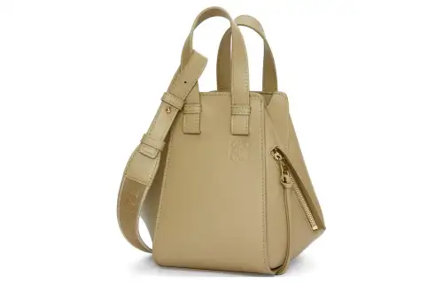 LOEWE Hammock Satin Cow Leather Portable Crossbody Bag, Shoulder Bag Women's Clay Green