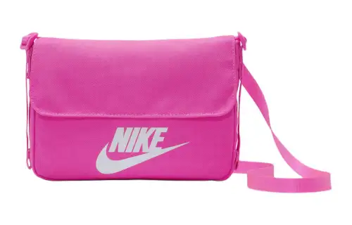 Nike Polyester Messenger Bag, Shoulder Bag, Crossbody Bag Women's Laser Fuchsia & White